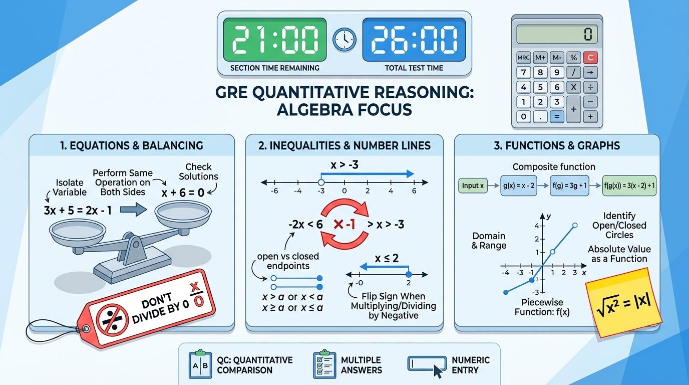 GRE Algebra: Equations, Inequalities, and Functions (With Common Traps)