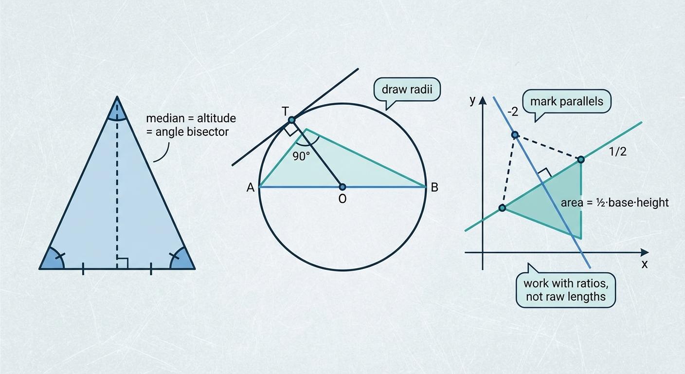 GRE Geometry: Triangles, Circles, Coordinate Geometry, and “Hidden” Constraints