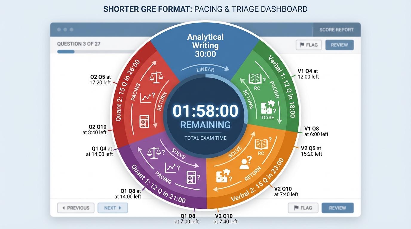 GRE Timing & Pacing for the Shorter Test: A Section-by-Section Plan