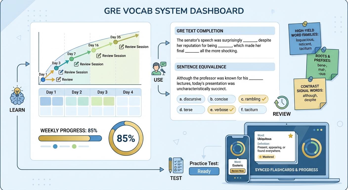 GRE Vocabulary Plan: The Fastest Way to Build Test-Useful Vocab (Without Burning Out)